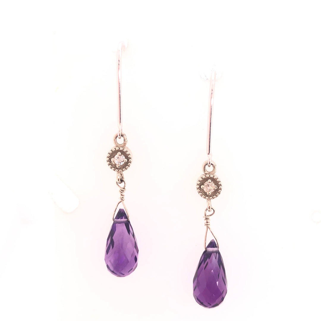 Amethyst Drop Earrings - CaleesiDesigns