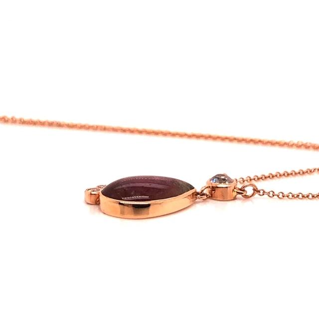 Watermelon Tourmaline Rose Gold Necklace - CaleesiDesigns