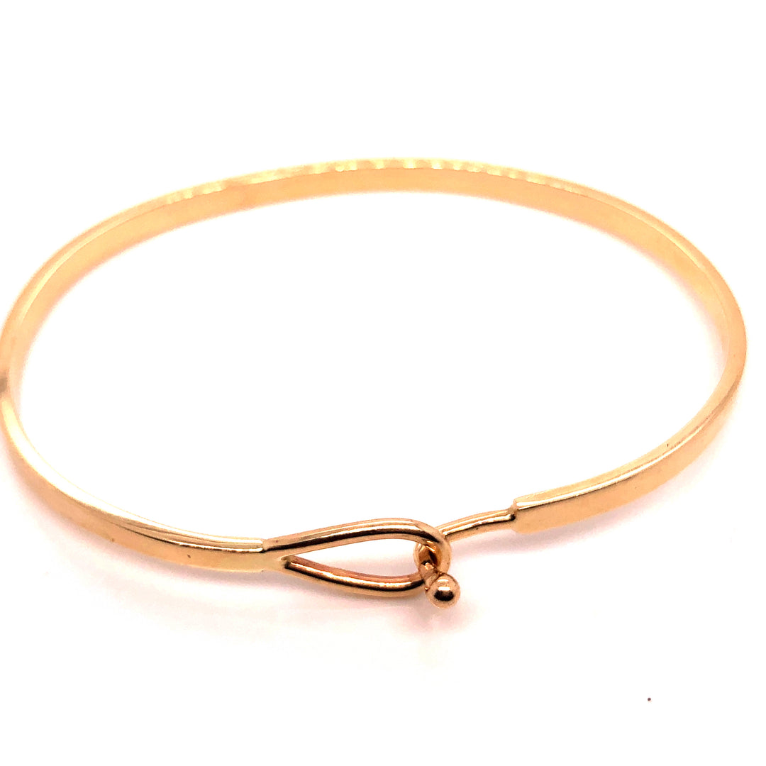 14k Yellow Gold Hook Bangle - CaleesiDesigns, gold bracelet, bangle bracelet, yellow gold bracelet, 14k bracelet, hook bracelet, handmade