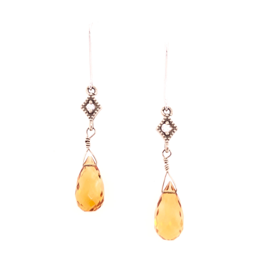 Citrine Drop Earrings - CaleesiDesigns