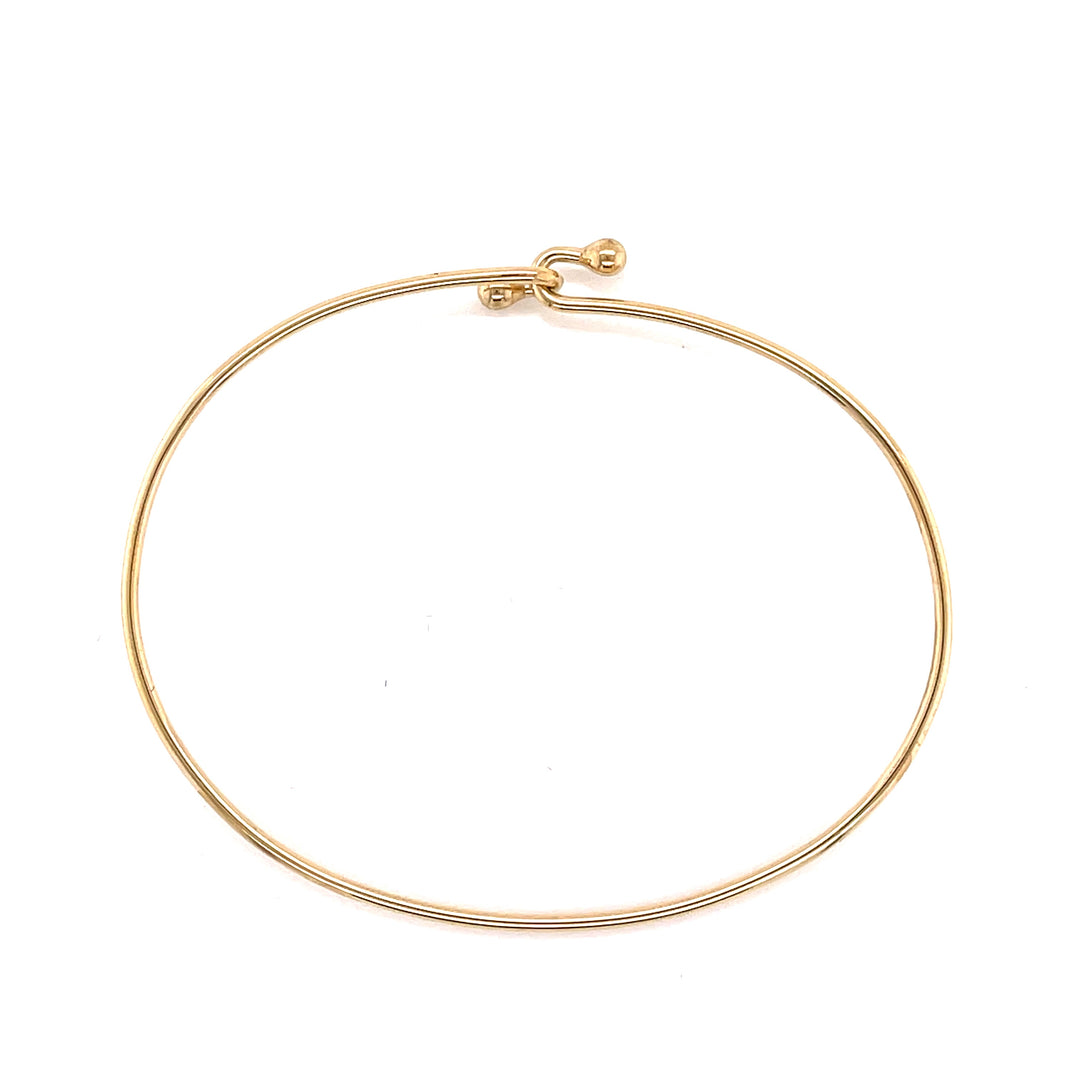 14k Yellow Gold Hook Bangle - CaleesiDesigns, gold bracelet, bangle bracelet, yellow gold bracelet, 14k bracelet, hook bracelet, handmade