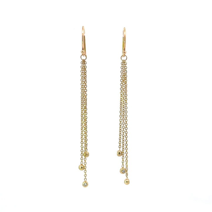 Yellow Gold Triple Dangle Earrings