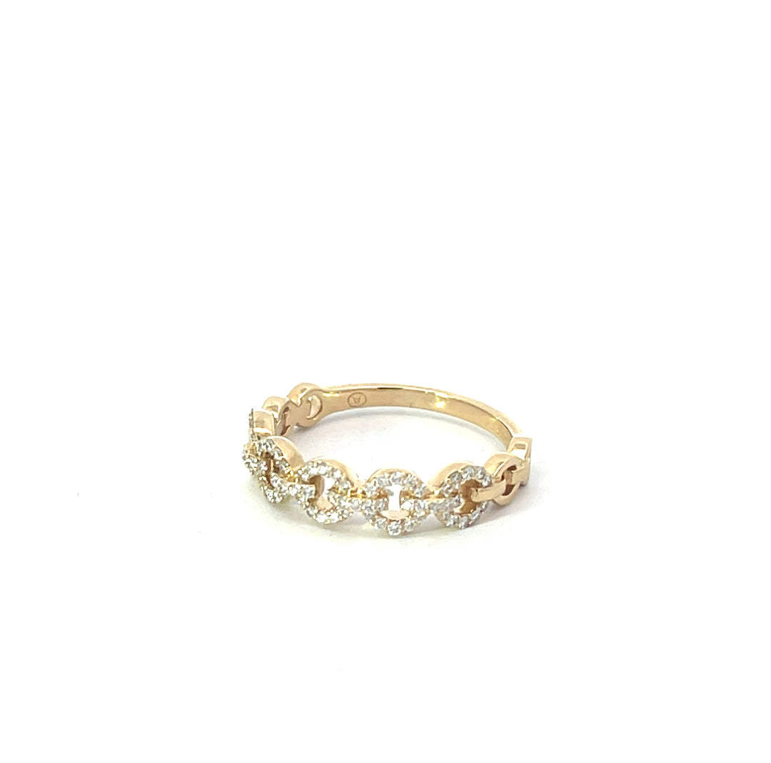 Diamond Round Link Ring