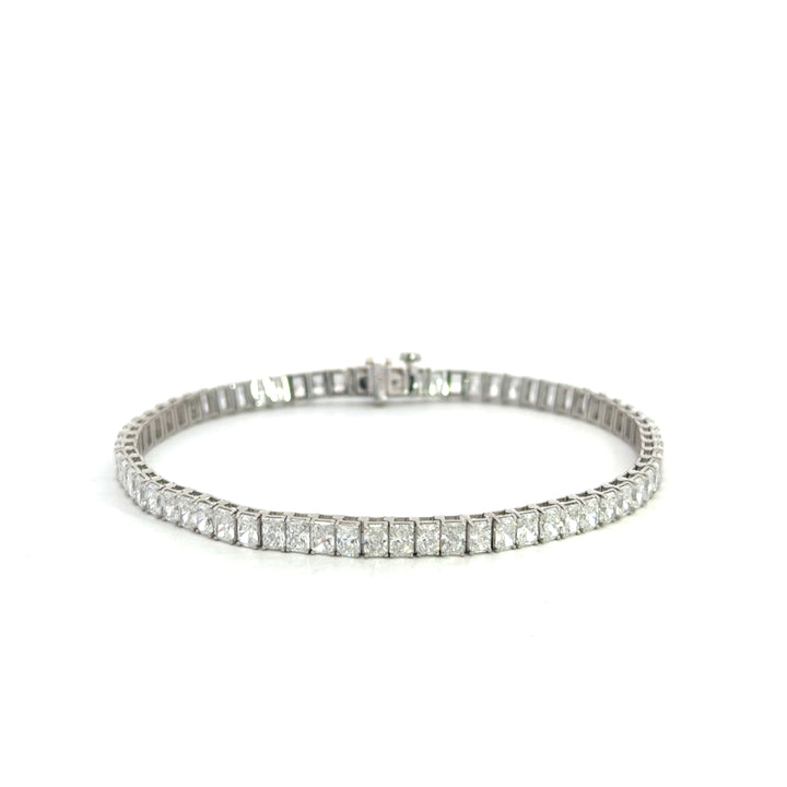 14k White Gold Radiant Tennis Bracelet