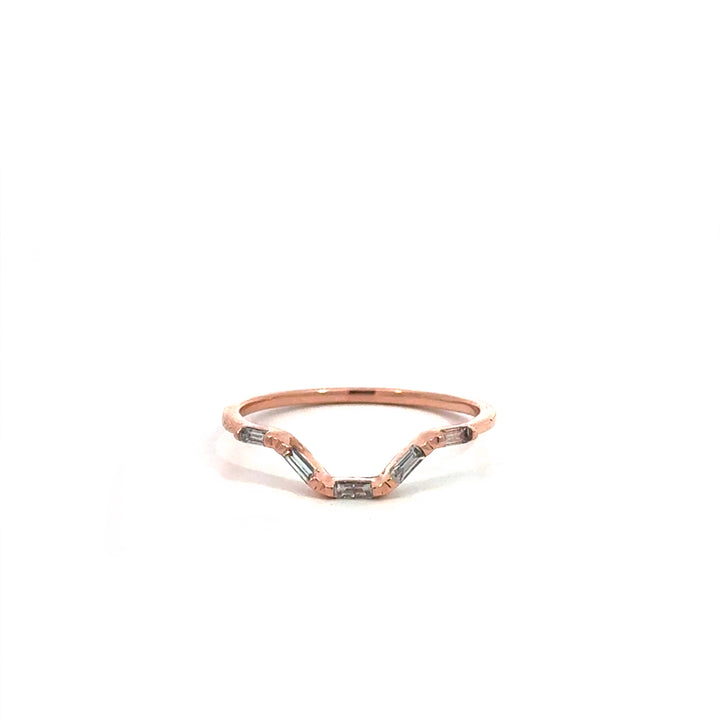 Rose Gold Baguette Contour Band