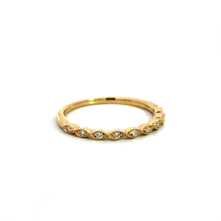 Marquise Shaped Milgrain Band