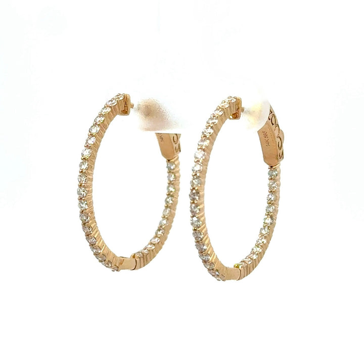 Inside out 1.03 ctw Small Diamond Hoops