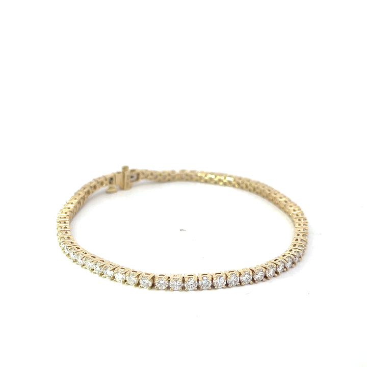 14k Yellow Gold 4.17 ctw Diamond Tennis Bracelet