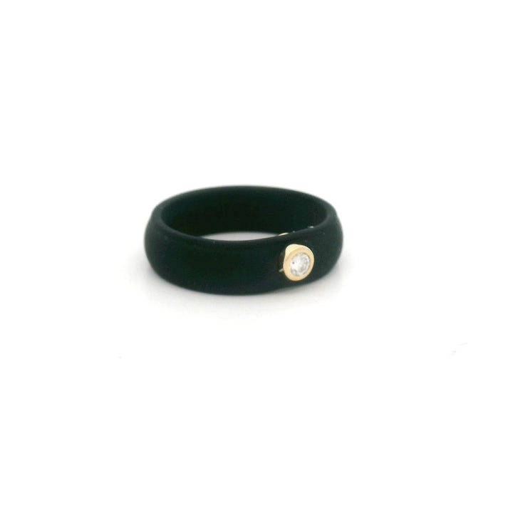 Black Bigger Diamond Silicone Ring