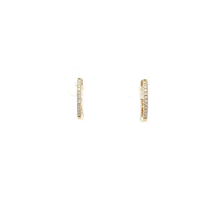 Yellow Gold Diamond Huggie Hoops