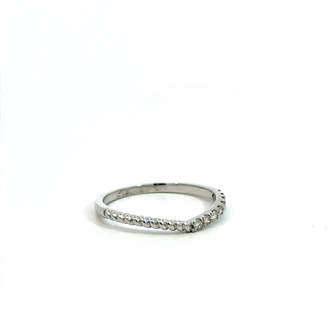 White Gold Diamond Rope Stack Ring