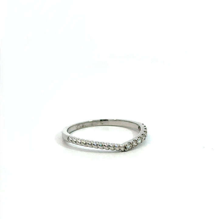 White Gold Diamond Rope Stack Ring