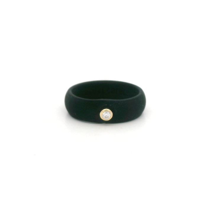 Black Smaller Diamond Silicone Ring