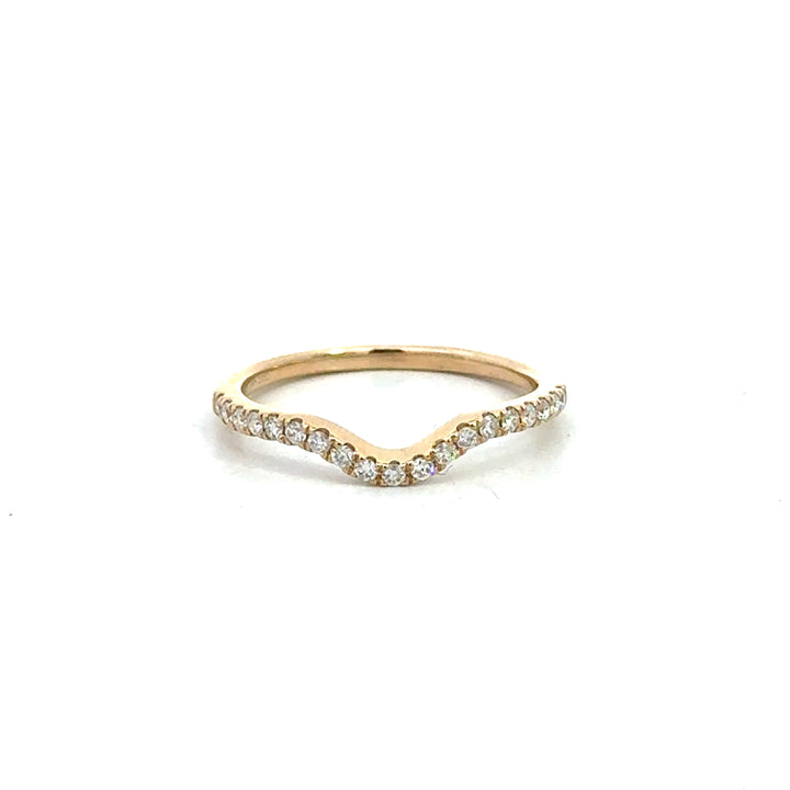 14k Yellow Gold Round Curve Diamond Ring