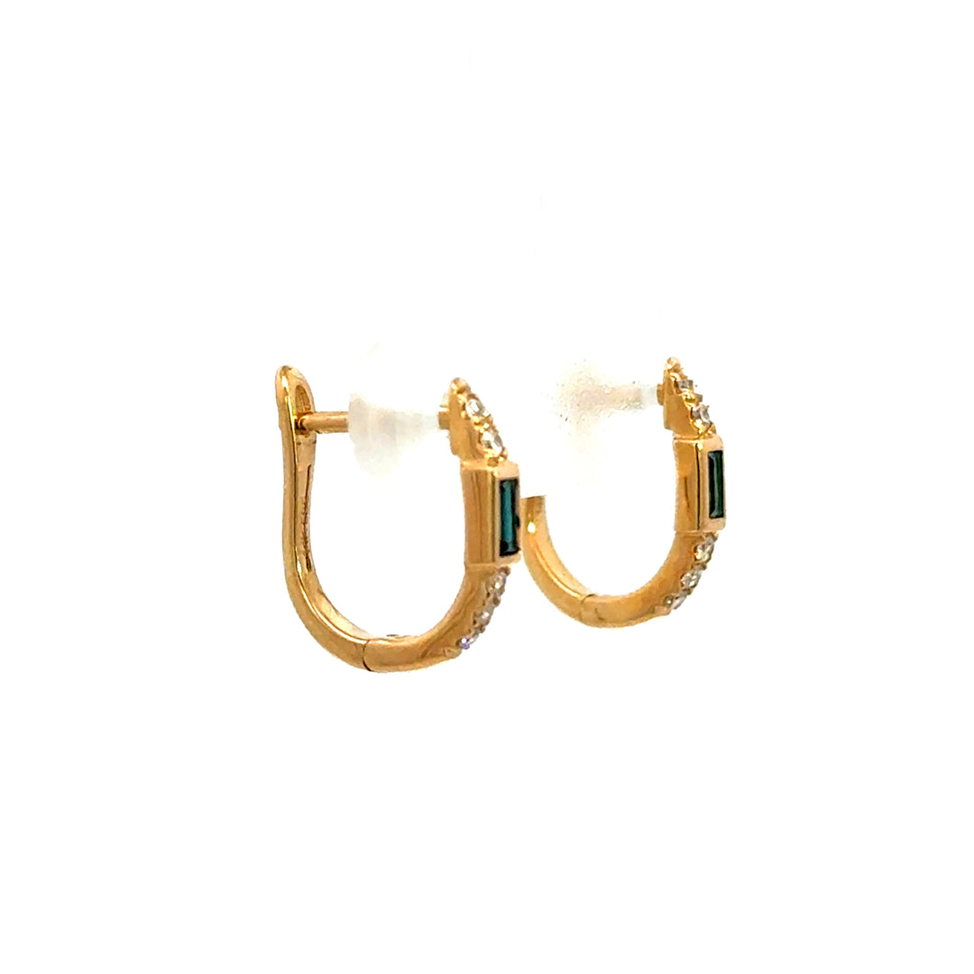 Sapphire and Diamond Huggie Hoops