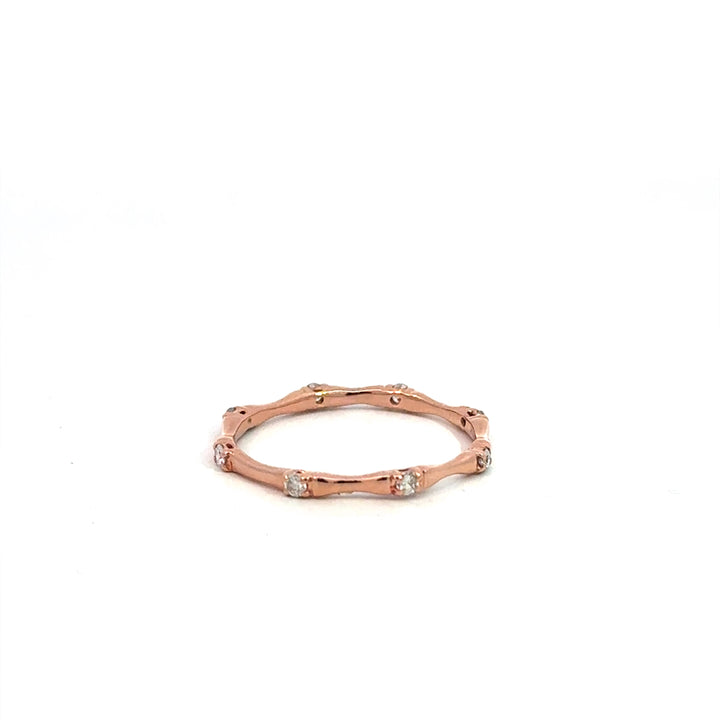 Bamboo Diamond Accents Stack Ring