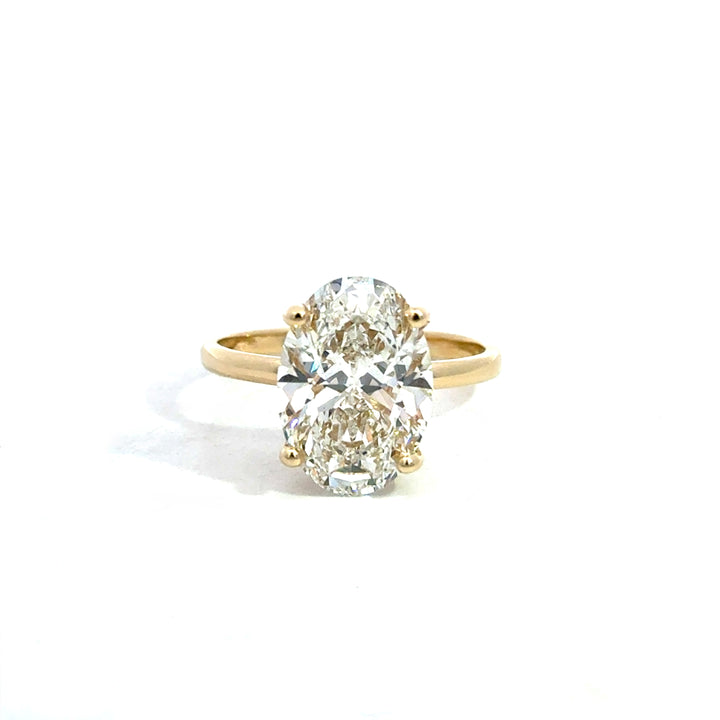 14k Yellow Gold Oval Solitaire Engagement Ring