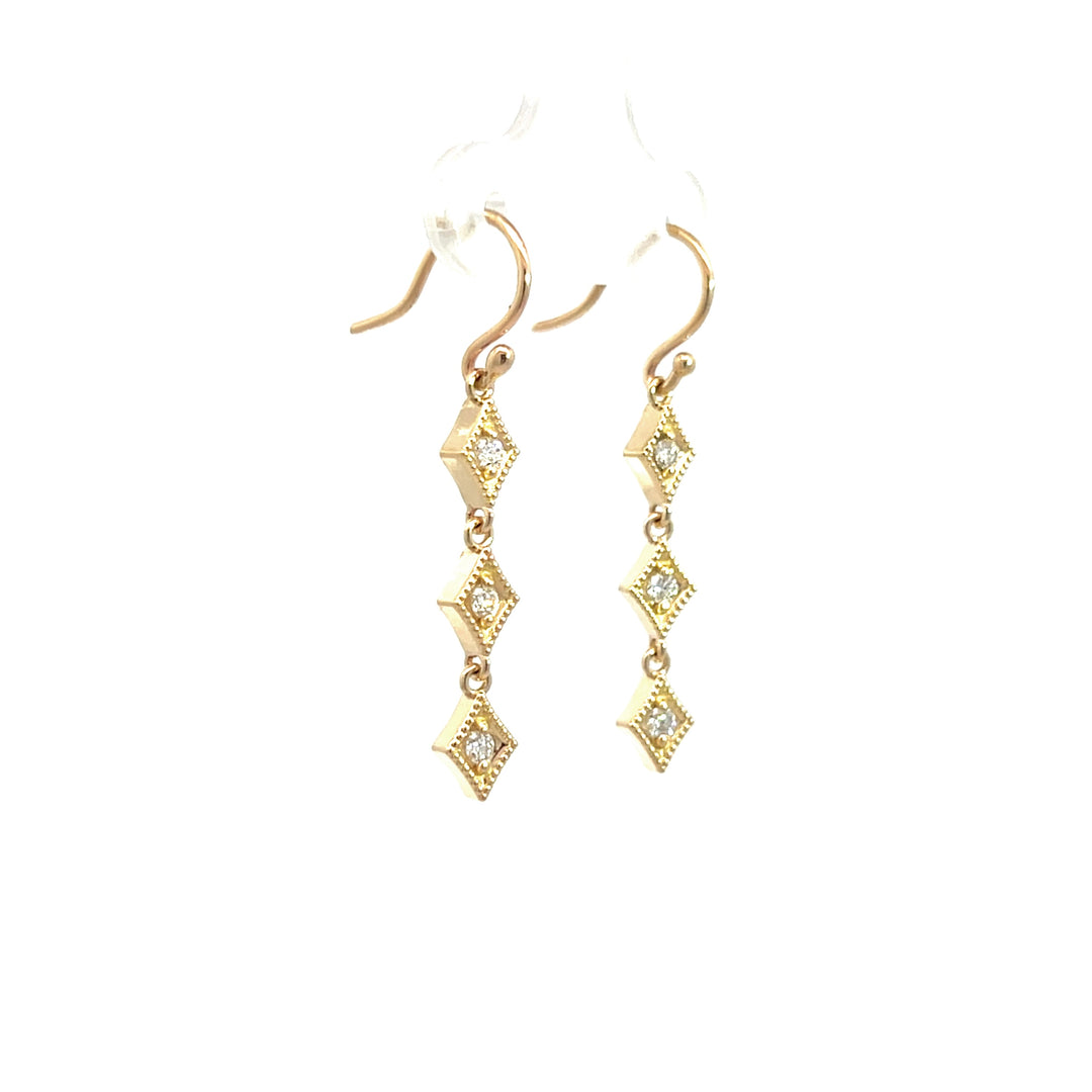 Triple Diamond Kite Earrings