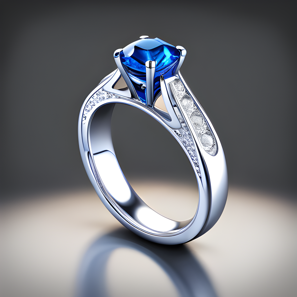 custom ring with blue stone