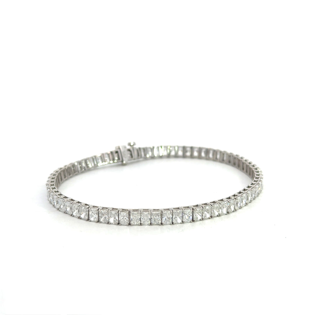 14k White Gold Radiant Tennis Bracelet