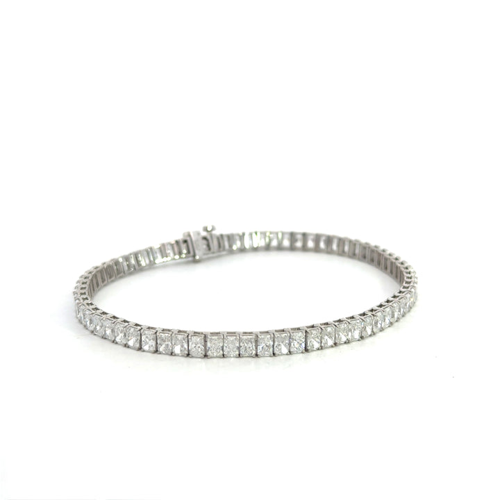 14k White Gold Radiant Tennis Bracelet