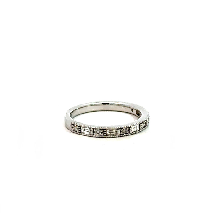 Milgrain Round and Baguettte Stack Ring