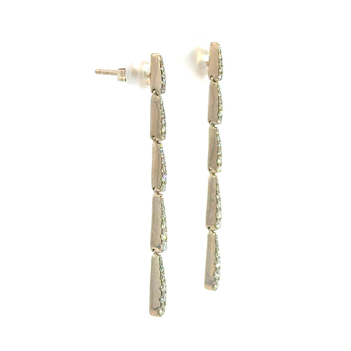 Droplet Earring 14k Yellow Gold Round Diamond Dangle Earrings