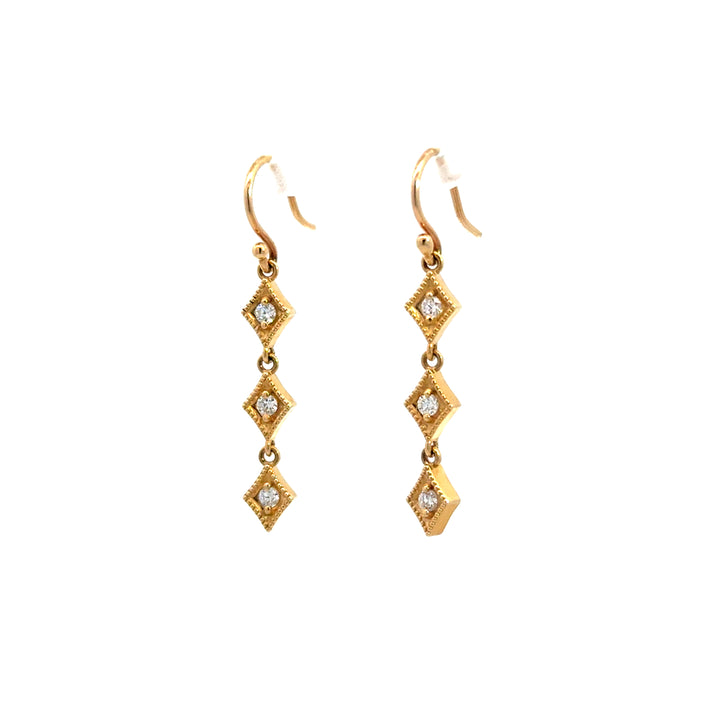 Triple Diamond Kite Earrings