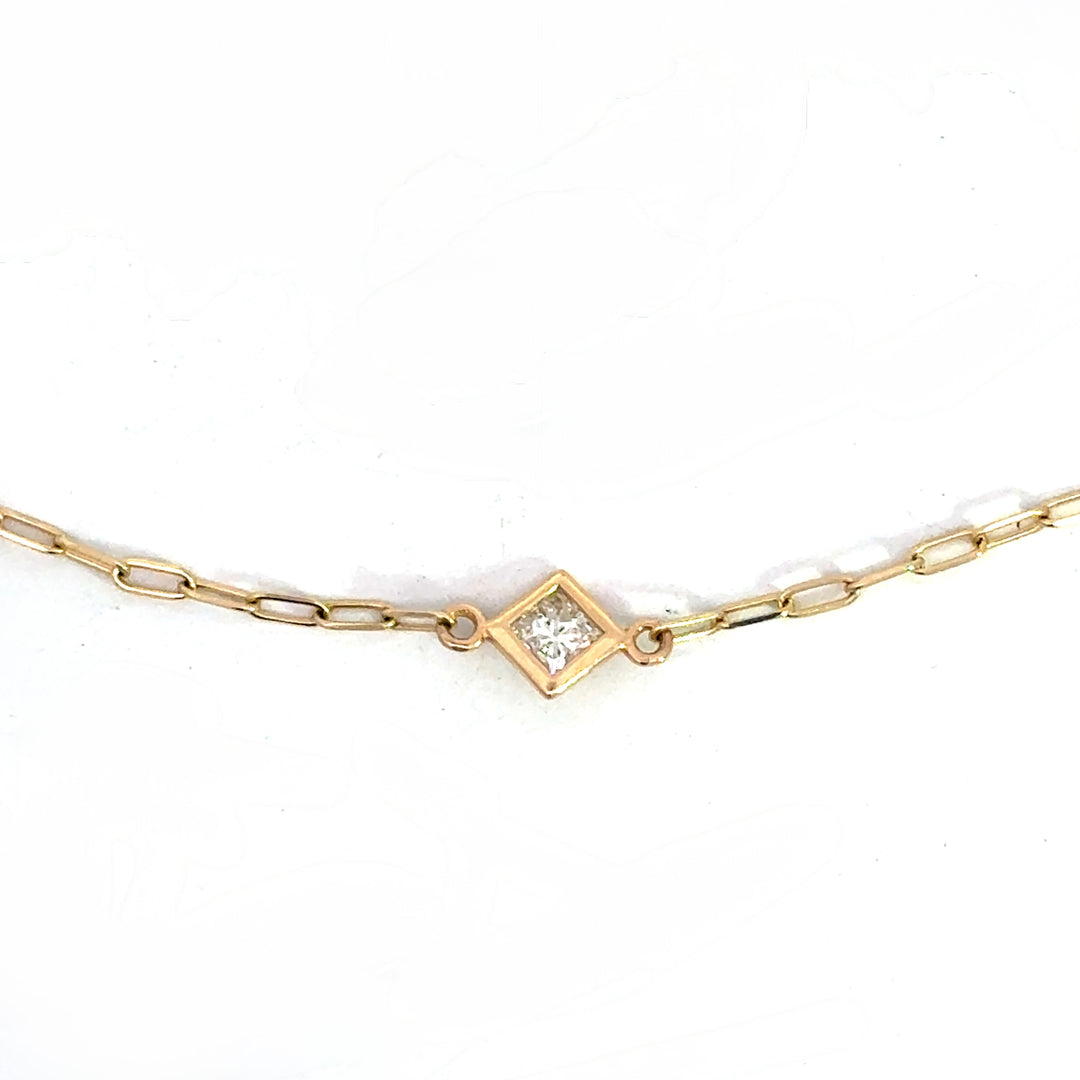 Princess Cut Diamond Paper Clip Bracelet