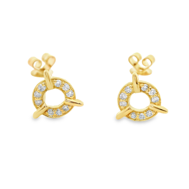 Circle bar Diamond Studs