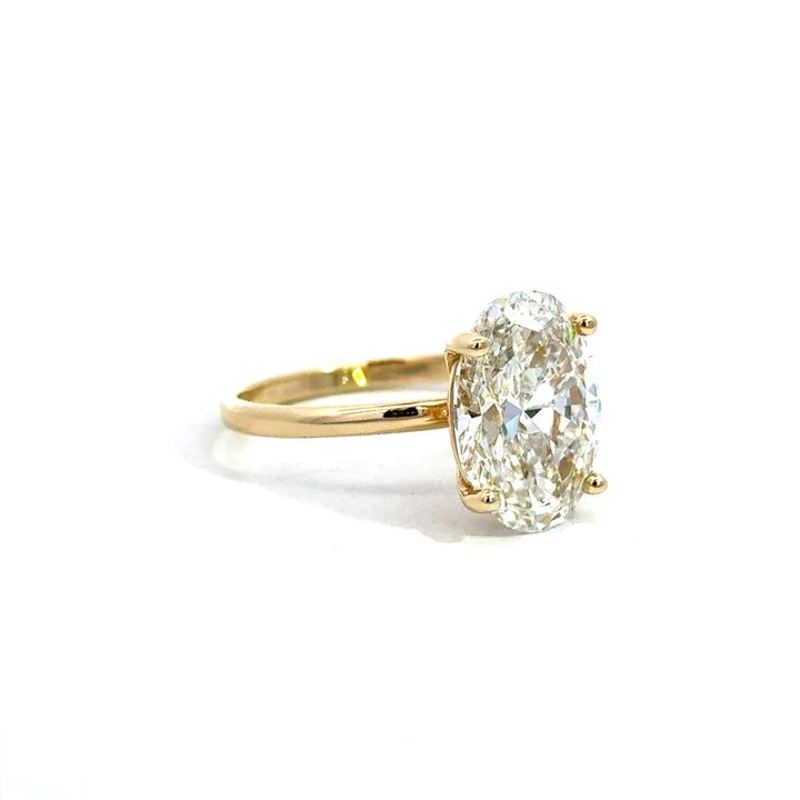 14k Yellow Gold Oval Solitaire Engagement Ring