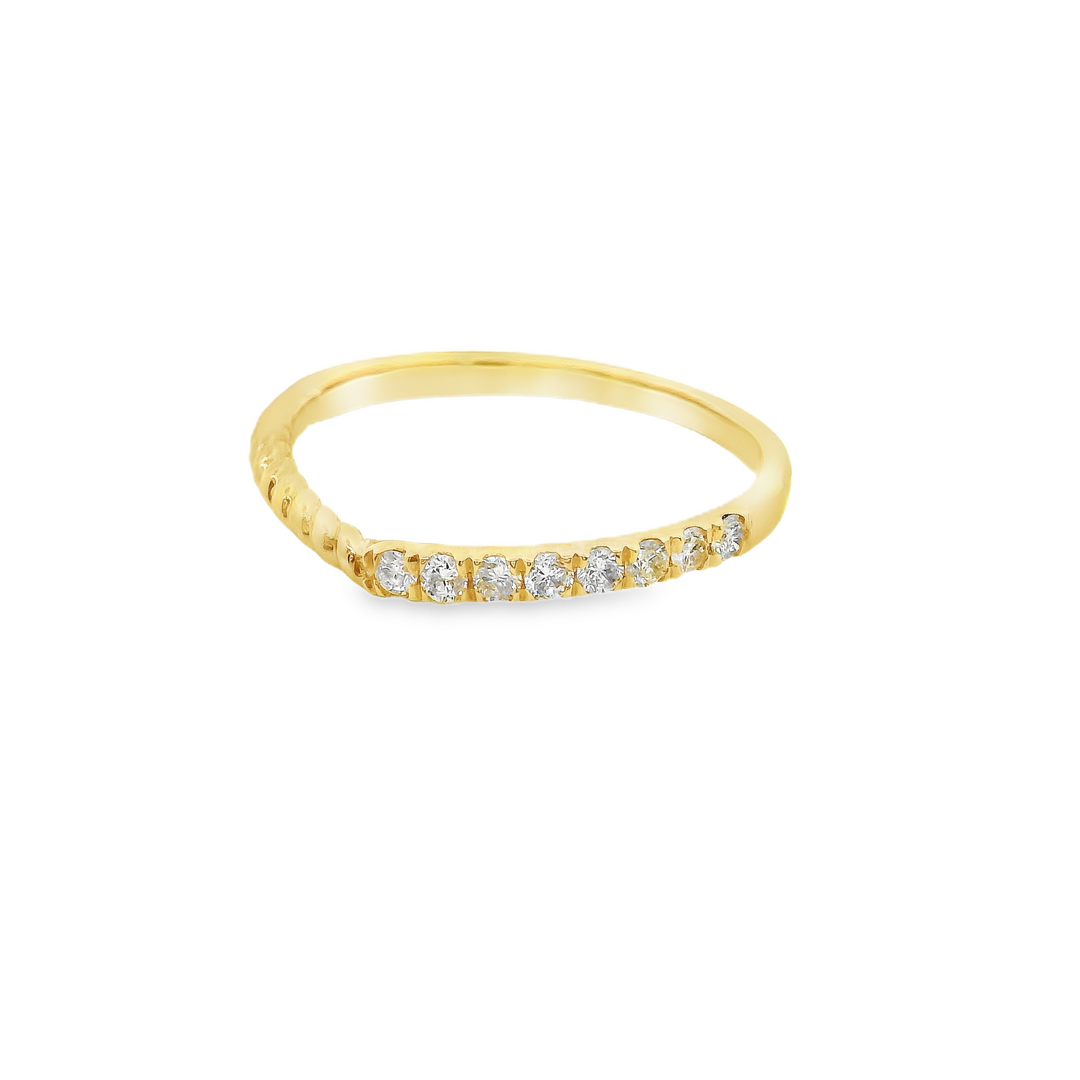 Yellow Gold Diamond Rope Stack Ring