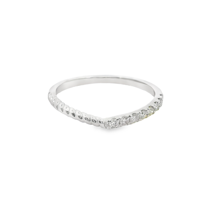 White Gold Diamond Rope Stack Ring