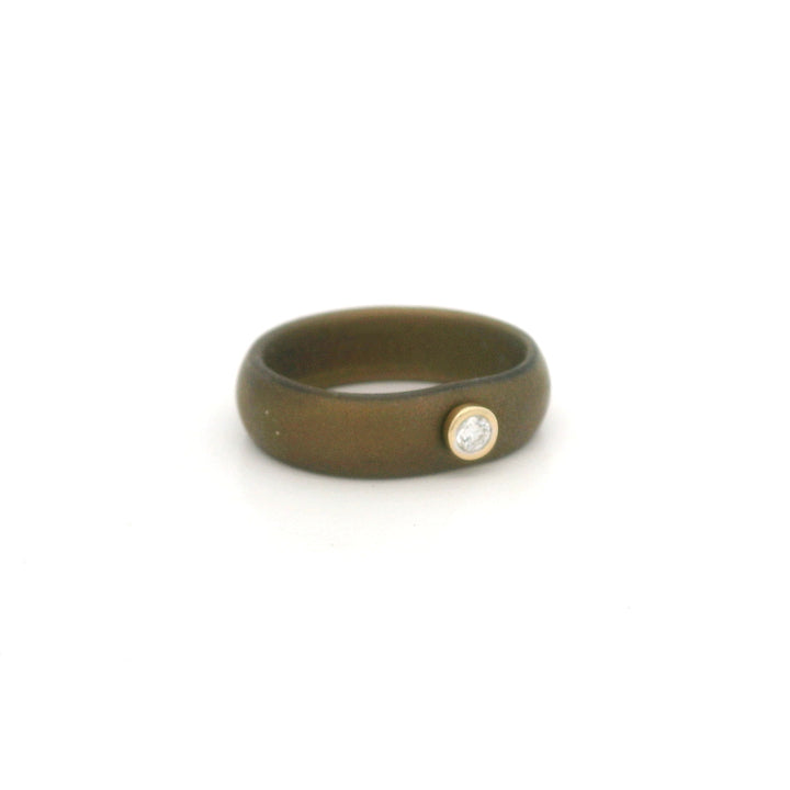 Metallic Bronze Bigger Diamond Silicone Ring