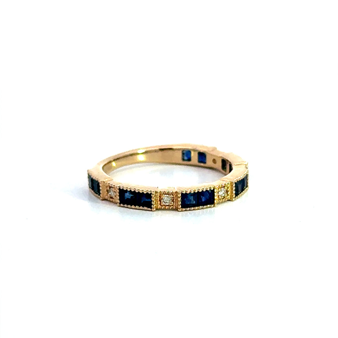 Rocco Ring 14k Yellow Gold Princess Sapphire Ring