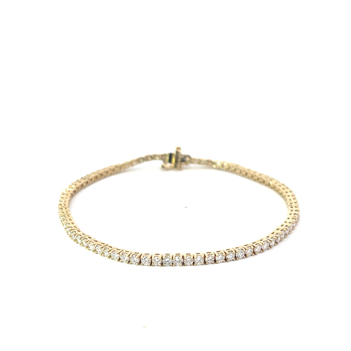 14k Yellow Gold 2.9 ctw Diamond Tennis Bracelet