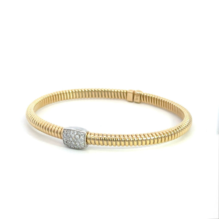 1 Diamond Section Tube Flex Bangle