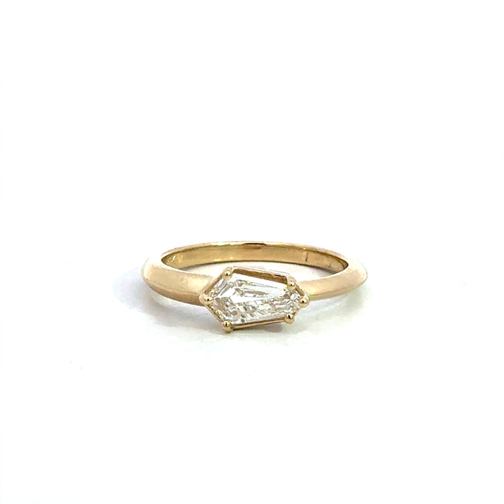 Devon Ring 14k Yellow Gold Shield cut Lab Grown Diamond Ring