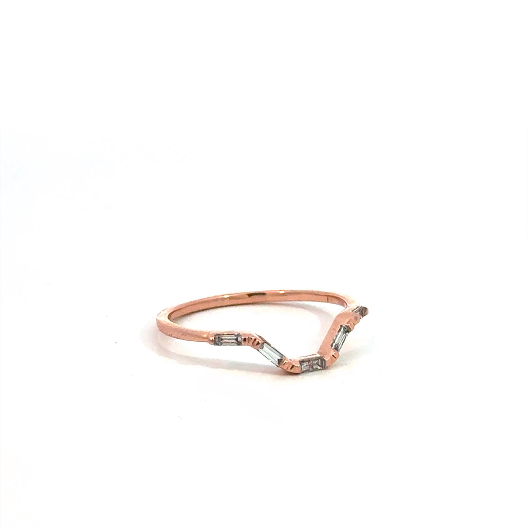 Rose Gold Baguette Contour Band