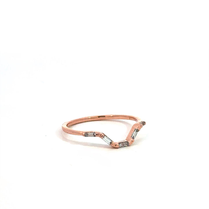 Rose Gold Baguette Contour Band