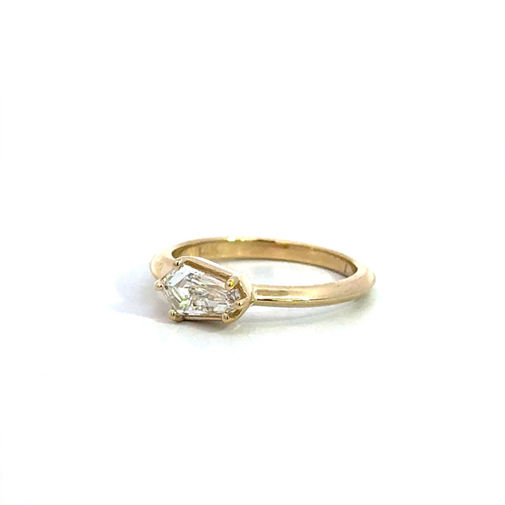 Devon Ring 14k Yellow Gold Shield cut Lab Grown Diamond Ring