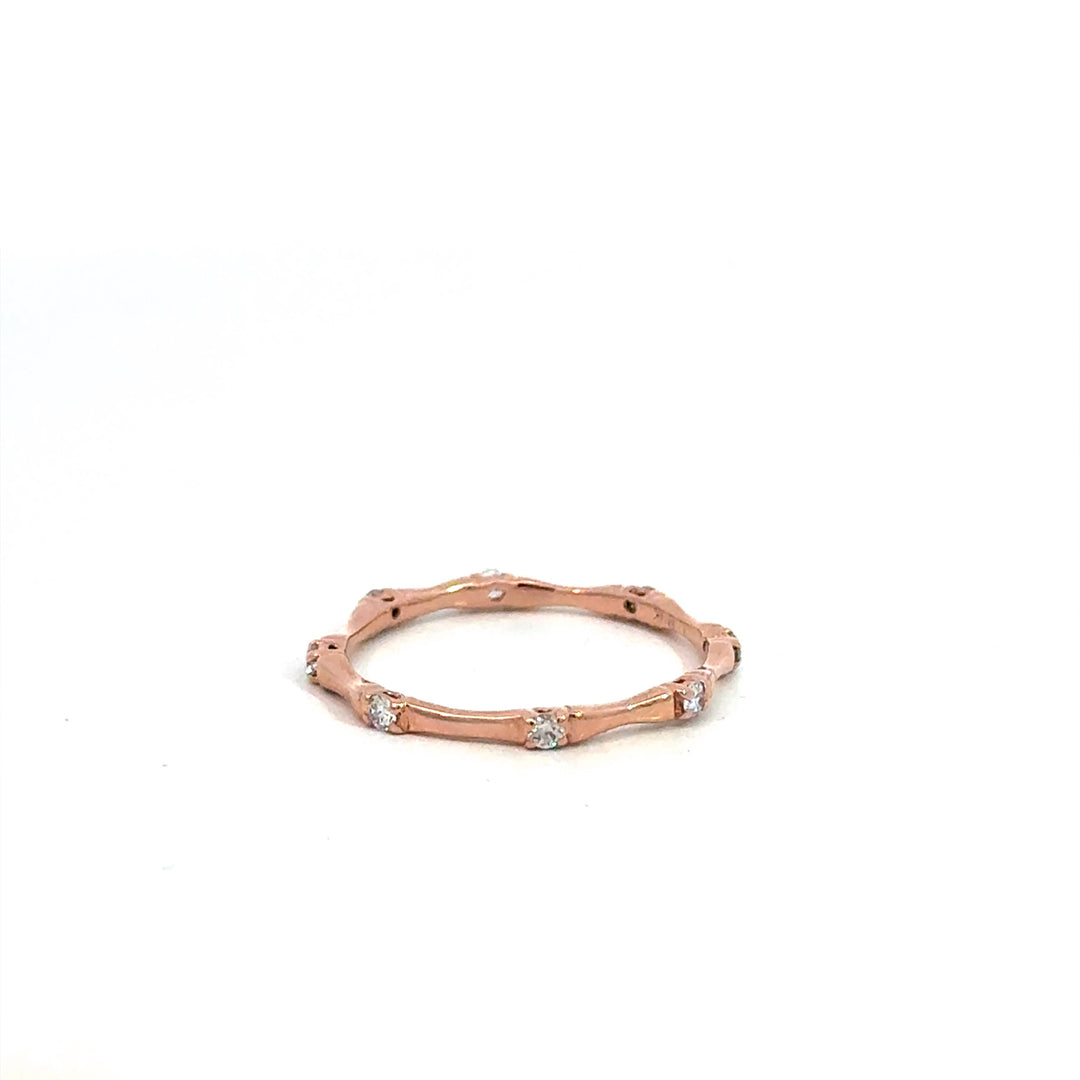 Bamboo Diamond Accents Stack Ring