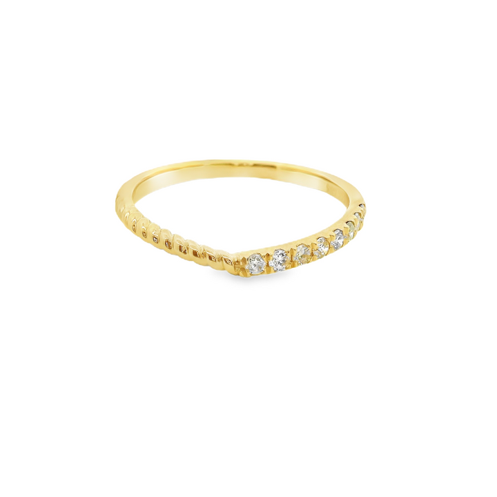 Yellow Gold Diamond Rope Stack Ring