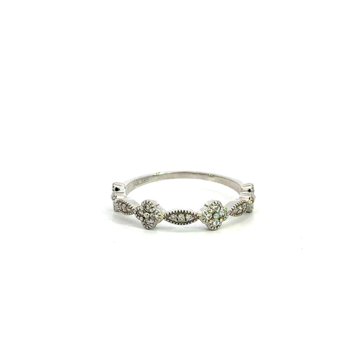White Gold Clover Ring