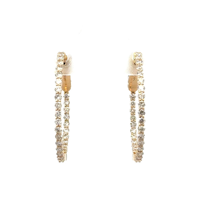 Inside out 1.03 ctw Small Diamond Hoops