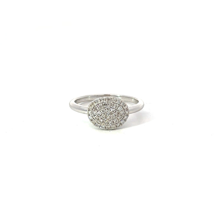 14k WG Oval Diamond Pave Ring