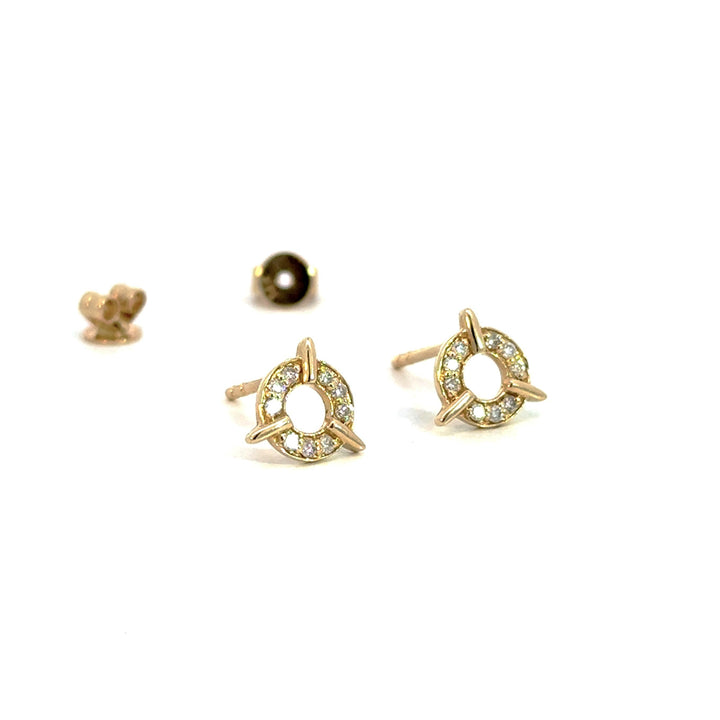 Circle Bar Diamond Studs