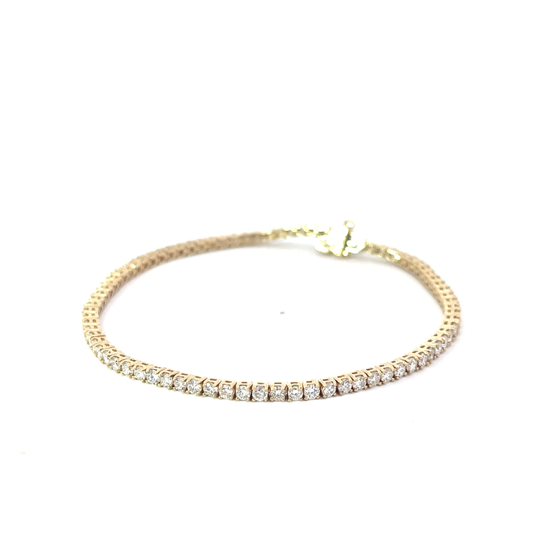 14k Yellow Gold 2.9 ctw Diamond Tennis Bracelet