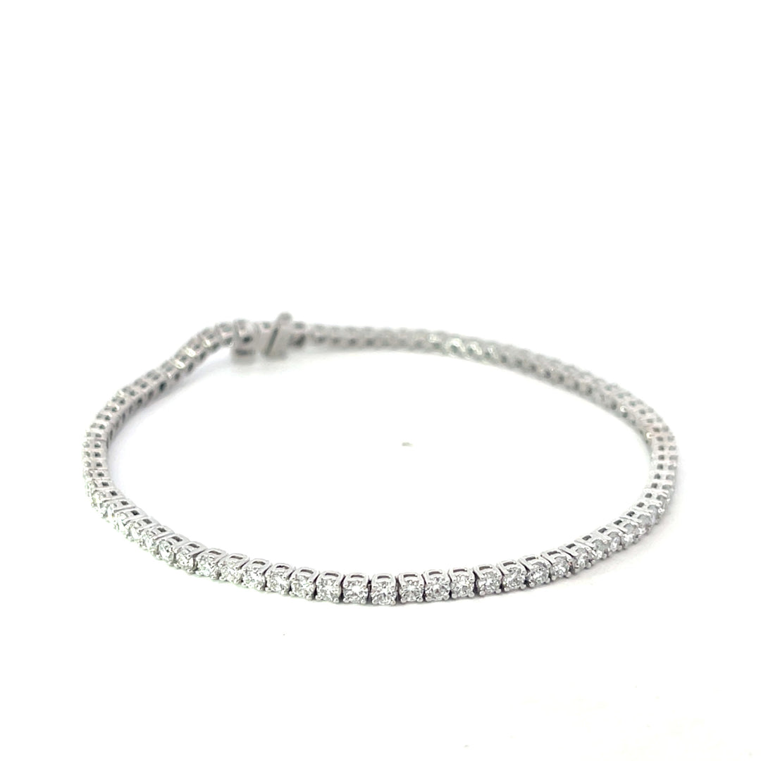 14k White Gold 2.9 ctw Diamond Tennis Bracelet