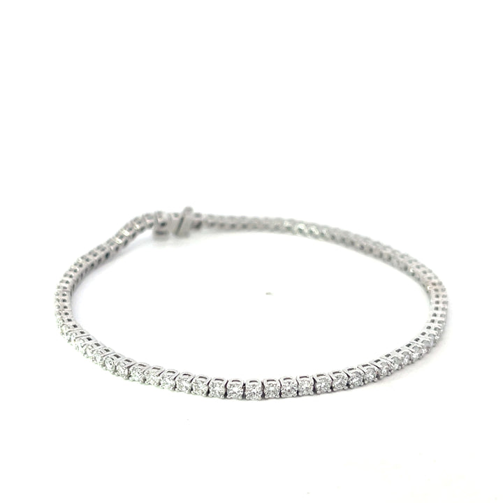 14k White Gold 2.9 ctw Diamond Tennis Bracelet